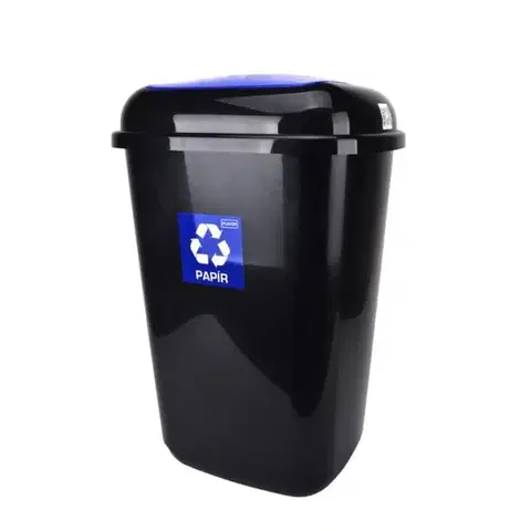 Odpadkové koše Kinekus Kôš na separovaný odpad plastový, 45L, QUATRO, modrý