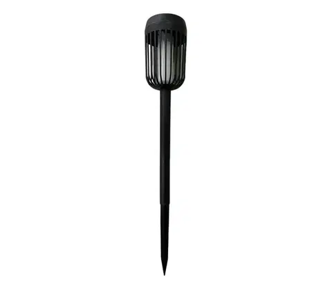 LED osvetlenie  LED solárna lampa FLAME LED/1,2V 100 mAh 1800K 37 cm IP44 čierna EKO2501