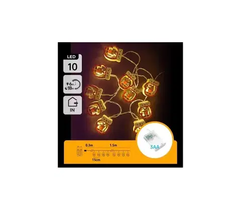 Vianočné dekorácie  B.V.  - LED reťaz 10xLED/3xAA 1,5m teplá biela rukavica B10303Q6K