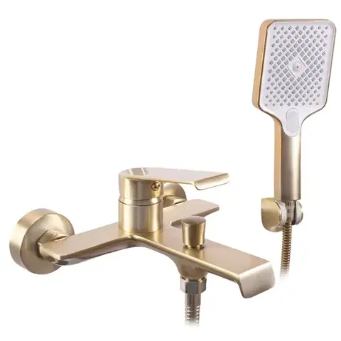 Kúpeľňové batérie REA - Vaňová nástenná batéria HASS - matná Brush Gold REA-B7100