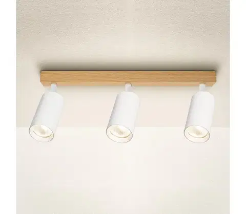 Svietidlá BRILAGI - Bodové svietidlo SELE 3xGU10/30W/230V biela/dubový dekor WO-SELE-WH-WD03-OEM
