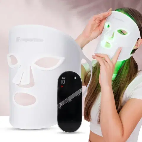 Lampy pre svetelnú terapiu Nabíjacia silikónová ošetrujúca LED maska inSPORTline Santorina, USB