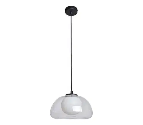 Svietidlá  PND-54637-1-BK-CL - Závesné svietidlo na lanku AINALE 1xG9/7W/230V čierna/priehľadná PND-54637-1-BK-CL
