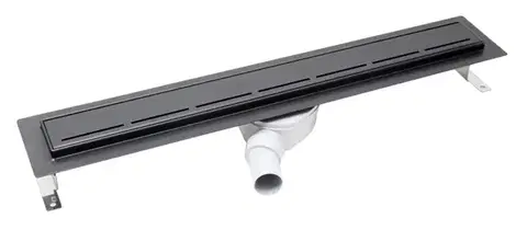 Sprchovacie kúty Sprchový žľab SAT 65 cm nerez čierny ZLAB70NRZBL ZLAB70NRZBL