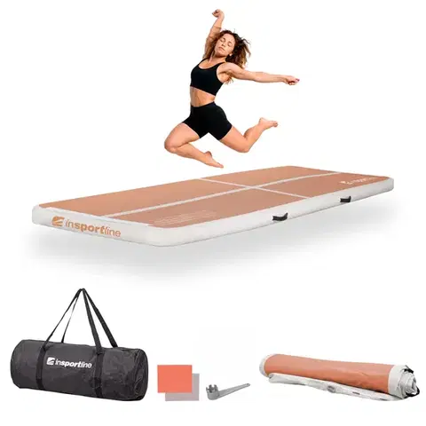 Žinenky Airtrack inSPORTline Airstunt 300x100x10 cm mocha mousse