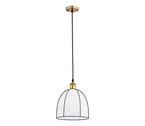 Svietidlá  Závesný luster na lanku DAVE 1xE27/15W/230V zlatá/čierna 60632