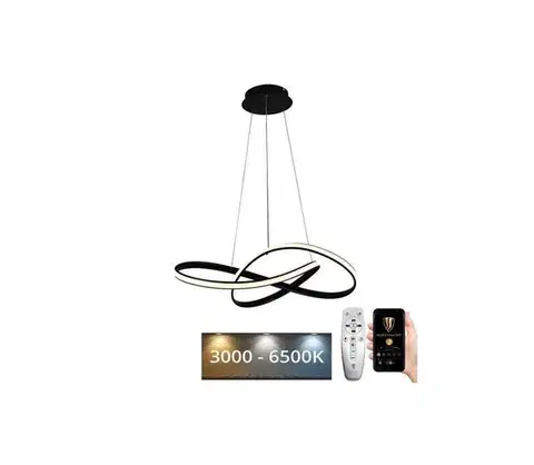 Svietidlá BRILAGI - LED Stmievateľný luster na lanku COSMOWAVE LED/70W/230V čierna + DO BG-J4303/B