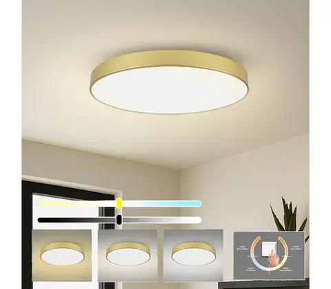 Svietidlá BRILAGI-LED Stropné svietidlo POOL, LED 128 W, 230 V, 3000/4000/6000 K, Ø 100 cm, zlaté BRI567