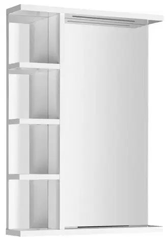 Kúpeľňové zrkadlá AQUALINE - KORIN STRIP zrkadlo s LED osvetlením a poličkami 52x70x12cm KO355S