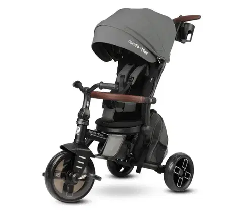 Trojkolky QPlay - Detská trojkolka 7 v 1 COMFO MAX sivá T70-grey