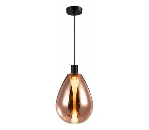 Svietidlá  Závesné svietidlo na lanku DENSO 1xGU10/10W/230V, priemer 30 cm, medené/čierne 31-51394