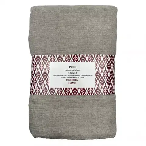 Závesy do spálne Záves Pure na páske 135x250 šedá Merkury Home