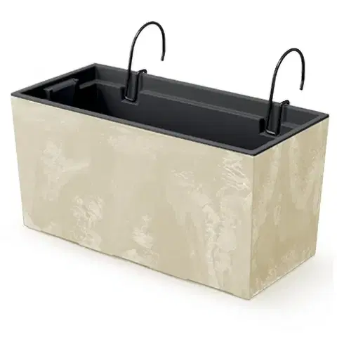 Kvetináče a truhlíky NABBI DUC400EW plastový balkónový kvetináč 39,5 cm krémová