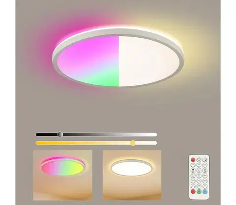 Svietidlá BRILAGI - RGB LED stmievateľné svietidlo ULTRA SLIM LED/18W/230V pr. 30 cm biele + diaľkové ovládanie BRI238