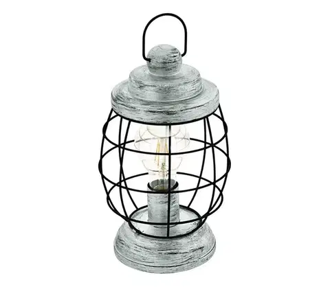 Lampy Eglo 79436 - Stolná lampa BAMPTON 1xE27/60W/230V strieborná 79436