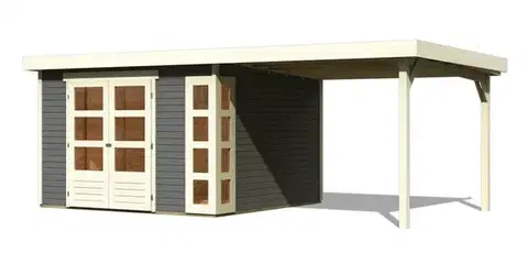 Drevené Drevený záhradný domček KERKO 6 s prístavkom 240 Lanitplast