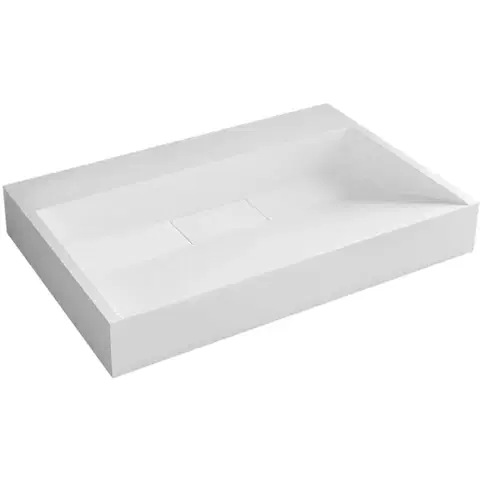 Umývadlá CERANO - Umývadlo z liateho mramoru Vita - nástenné aj na dosku - biela matná - 70x46 CER-8050BD6939
