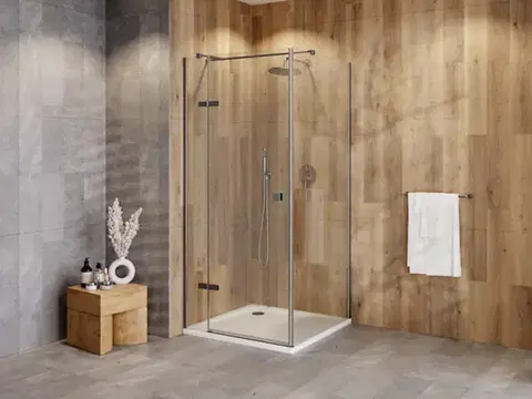 Sprchovacie kúty BESCO - Štvorcový sprchovací kút PIXA GRAFIT - Smer zatvárania - Ľavé (SX) BCPIXA90CTVELGR