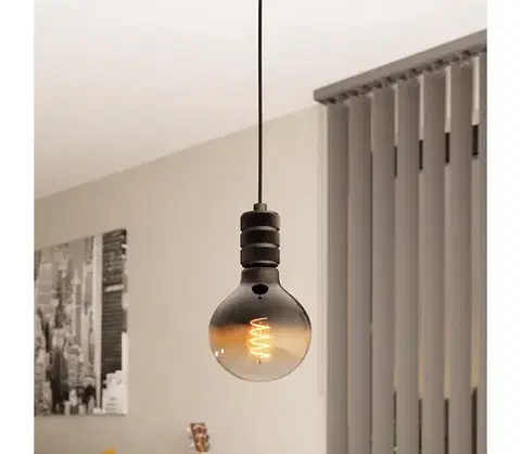 Svietidlá Eglo 43801 - Luster na lanku YORTH 1xE27/40W/230V čierna 43801