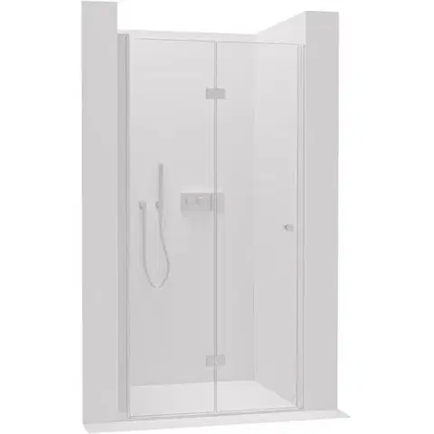 Sprchovacie kúty CERANO - Sprchové zalamovacie dvere Volpe L/P - 6 mm - chróm, transparentné sklo - 100x190 CER-423303