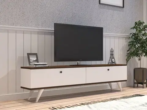 TV stolíky TV stolík Paris - White, Walnut