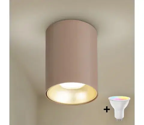 Svietidlá Brilagi - LED RGBW stmievateľné bodové svietidlo TRINE 1xGU10/4,8W/230V béžová/zlatá BG2282+AI2382