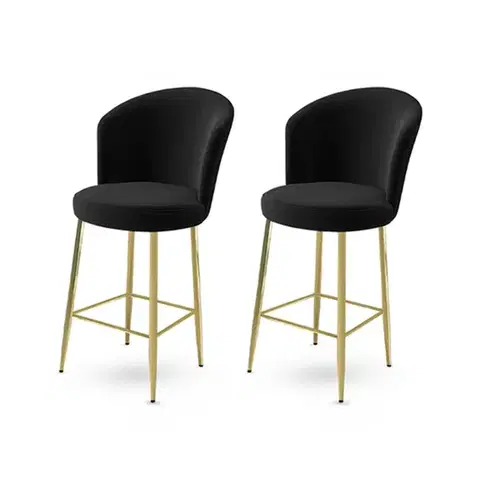 Barové stoličky Bar Stool Set (2 Pieces) Fora - Black, Gold