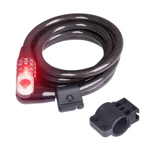 Zámky na bicykel Kódový zámok W-TEC Bahrand 12*1800mm s LED svetlom