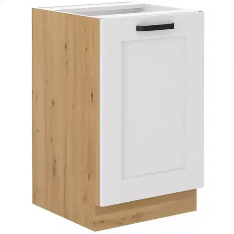 Kuchynské skrinky stojace Kuchynská skrinka LUNA biely mat/artisan  50zl 1f bb