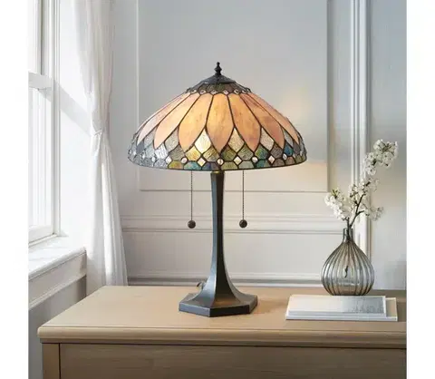 Lampy Endon 112183 - Stolná lampa Tiffany BROOKLYN 2xE14/10W/230V pr. 40 cm 112183