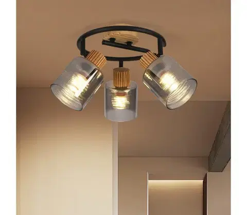 Svietidlá BRILAGI - Bodové svietidlo HYGGE 3xE14/15W/230V drevené/dymové BRI401