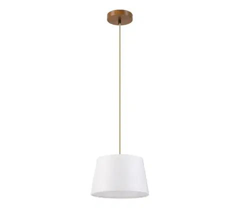 Svietidlá  Luster na lanku AIDA 1xE27/60W/230V pr. 25 cm dub/hnedá/biela LM-1.98/DĄB RUSTIK/250