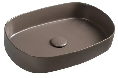 Umývadlá ISVEA - INFINITY OVAL keramické umývadlo na dosku, 55x36cm, taupe 10NF65055-2H