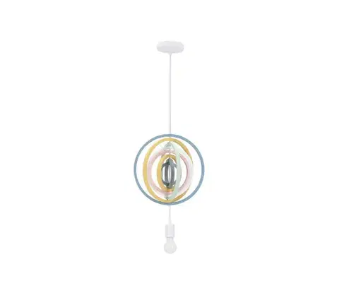 Svietidlá  Detský závesný luster HOOPS na lanku 1xE27/20W/230V priemer 27 cm pestrofarebný 31-12043
