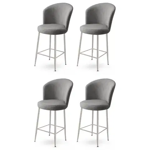 Barové stoličky Bar Stool Set (4 Pieces) Alte - Grey, Chrome