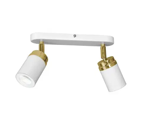 Svietidlá  Bodové svietidlo RENO 2xGU10/8W/230V biela/zlatá 5155
