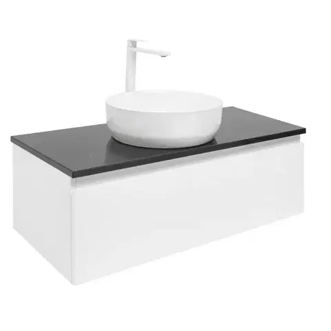 Kúpeľňový nábytok Kúpeľňová skrinka s krycou doskou SAT B-WAY 99x30x45 cm biela lesk BWAY100WTKUB BWAY100WTKUB