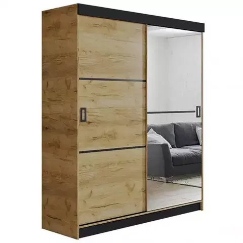Spálňové šatníkové skrine Skriňa Retro 138 2L craft / Dvierka craft