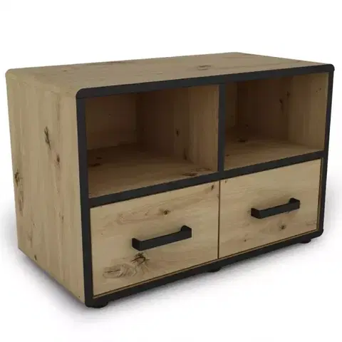 Komody do spálne Komoda Capannoli 70 2s dub artisan/čierna