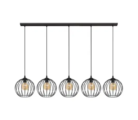 Svietidlá  Luster na lanku MERCURE 5xE27/15W/230V čierna W-L 1388/5 BK-B