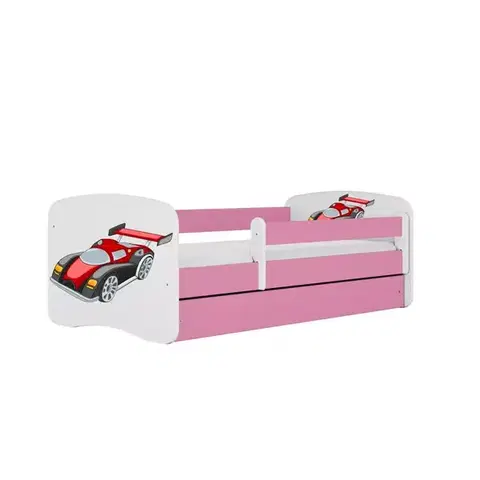 Postele pre dievčatá Detská Posteľ. Babydreams+Sz+M Ružová 70x140 Auto