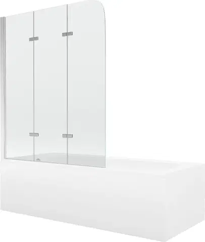 Sprchové dvere MEXEN/S - Vega obdĺžniková vaňa 150 x 70 cm s panelom + vaňová zástena 120, transparent, chróm 550115070X9012030100