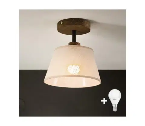 Svietidlá BRILAGI - LED  Prisadený luster ANTHONY 1xE14/60W/230V dub orech/béžová 8590828610533