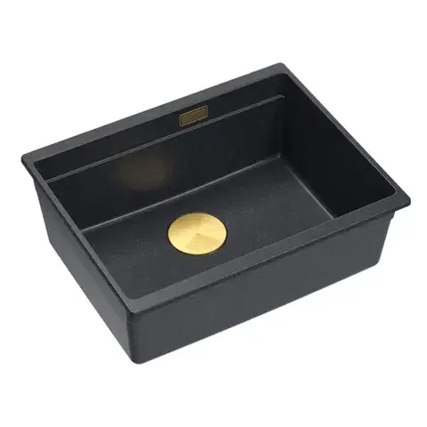 Kuchynské drezy Quadron Quadron - Granitový drez Logan 100 Black Metallic Oceľ HQJ6045U8_BS_U