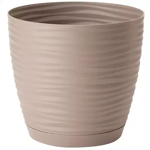 Záhrada Sahara Petit okrúhly s podstavcom 27 cm taupe