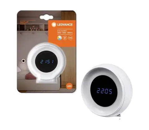 Predlžovacie káble Ledvance LED digitálne hodiny NIGHTLUX s podsvietením 0,3W/5V, 3000-6500K 8590828002178