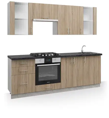Kuchynské linky FORESTA kuchynská linka 220, dub Truffle/betón