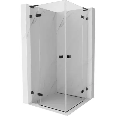 Sprchovacie kúty MEXEN/S - Lunar L Duo sprchovací kút dvere krídlové 115 x 115, transparent, čierna 834L-115L-115P-70-00