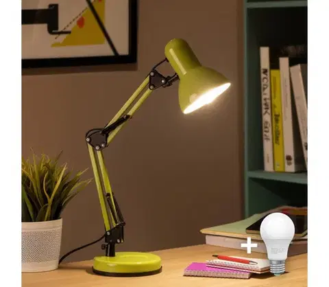 Lampy BRILAGI - LED Stolná lampa ROMERO 1xE27/10W/230V zelená BG0258 + BG0208