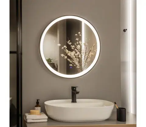 Kúpeľňové zrkadlá BRILAGI - LED kúpeľňové zrkadlo ASTI LED/19W/230V 60 cm čierna IP44 CRI 90 stmievateľné + CCT FG-MIR-0002-60